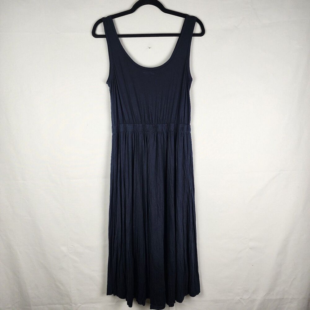 Vince Navy‎ Blue Midi Tank Dress Size Medium Nautical Coastal Beachy Summer